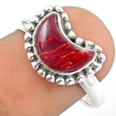 925 sterling silver 4.47cts moon natural jasper red ring jewelry size 8.5 u19159