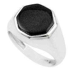 925 sterling silver 6.20cts natural black onyx mens ring jewelry size 10 u36755
