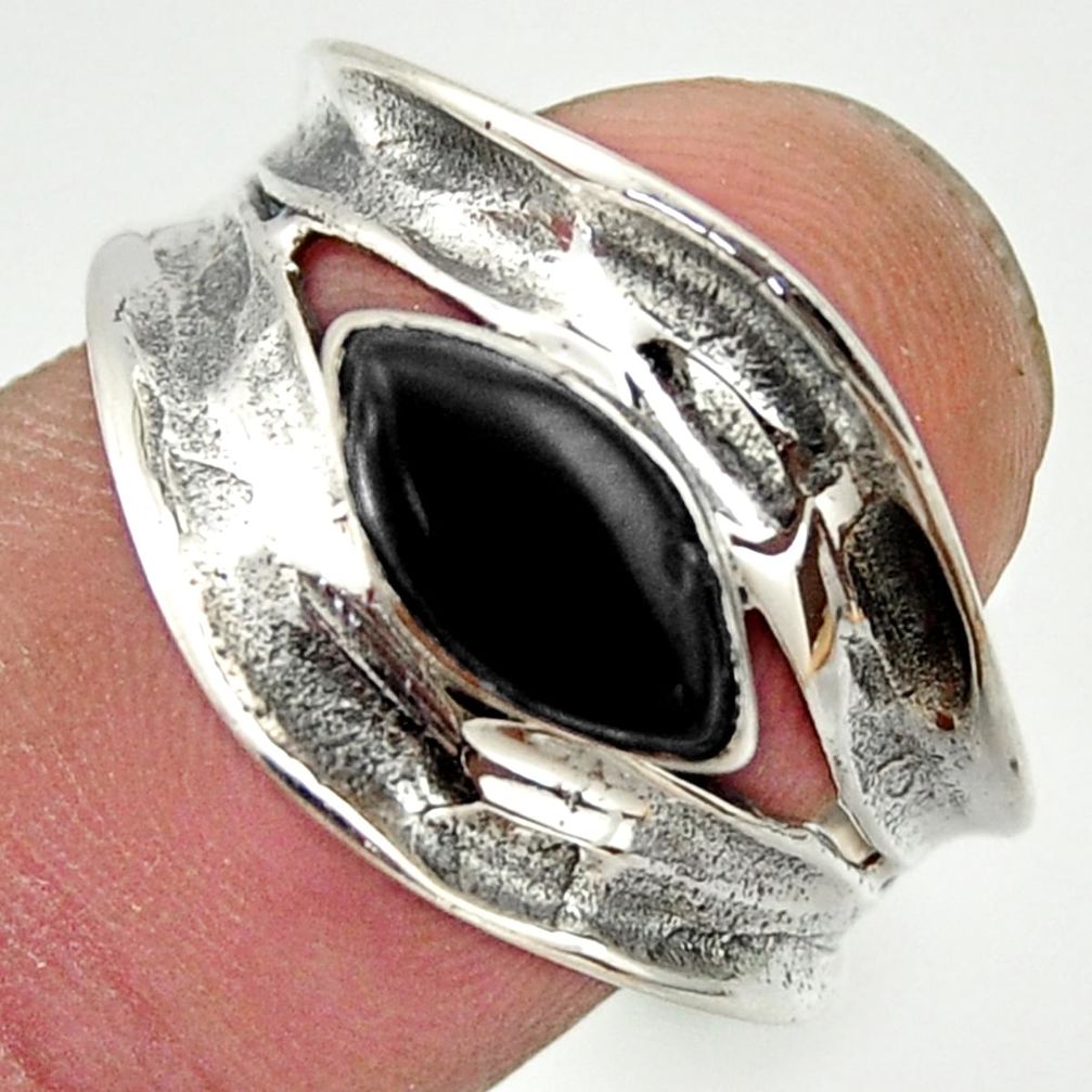 925 sterling silver 2.34cts natural black onyx ring jewelry size 6 r36984