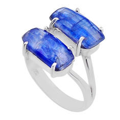 925 sterling silver 8.61cts natural blue kyanite ring jewelry size 7 n52831