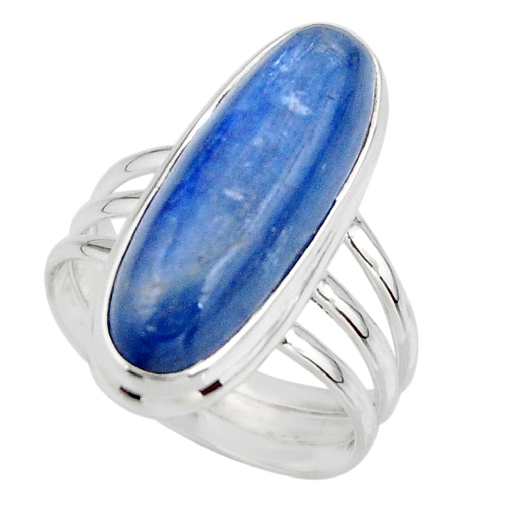 925 sterling silver 7.46cts natural blue kyanite solitaire ring size 7 r46892