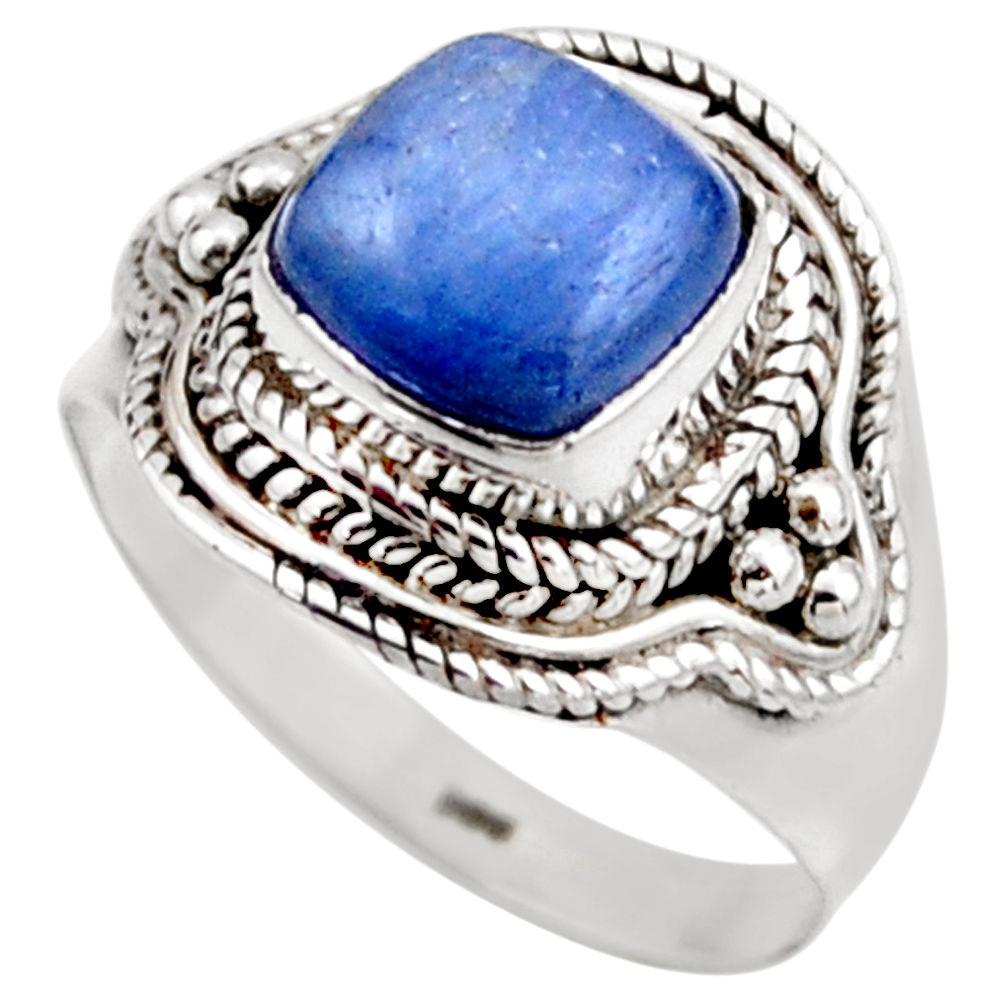 925 sterling silver 3.01cts natural blue kyanite solitaire ring size 7 r53429