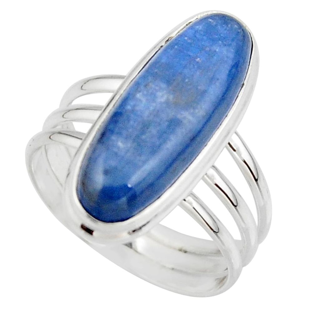 925 sterling silver 7.63cts natural blue kyanite solitaire ring size 9 r46895