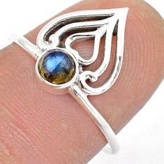 925 sterling silver 0.52cts natural blue labradorite heart ring size 7 u55528