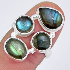 925 sterling silver 8.27cts natural blue labradorite ring jewelry size 7 y3800