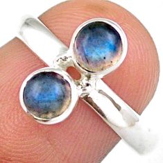 925 sterling silver 1.70cts natural blue labradorite ring jewelry size 7.5 u8717
