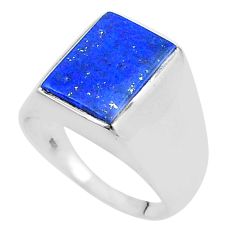 925 sterling silver 5.62cts natural blue lapis lazuli mens ring size 11 u36663