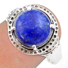 925 sterling silver 5.45cts natural blue lapis lazuli mens ring size 8.5 u24293