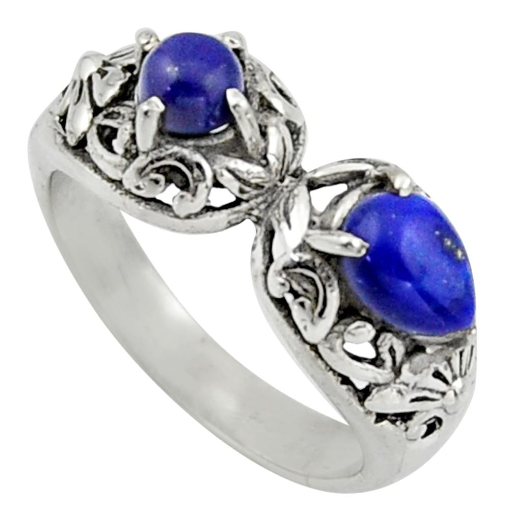 925 sterling silver 2.40cts natural blue lapis lazuli ring jewelry size 7 r40884