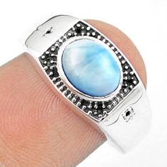 925 sterling silver 2.02cts natural blue larimar mens ring jewelry size 7 u24286