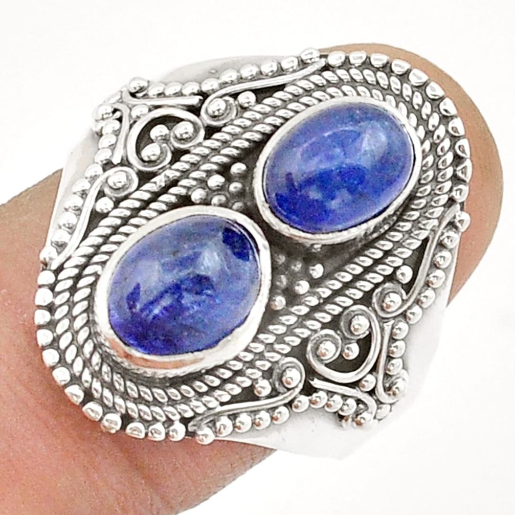 925 sterling silver 4.54cts natural blue tanzanite ring jewelry size 9.5 u88004