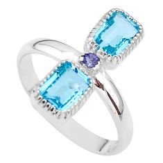 925 silver 3.31cts natural blue topaz iolite ring jewelry size 8 t34379