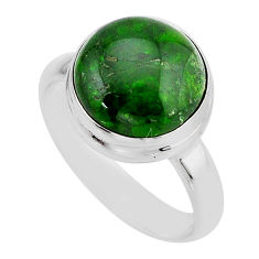 925 sterling silver 6.17cts natural chrome diopside round ring size 8 y62915