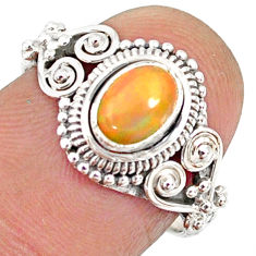 925 sterling silver 1.45cts natural ethiopian opal solitaire ring size 7 r85477