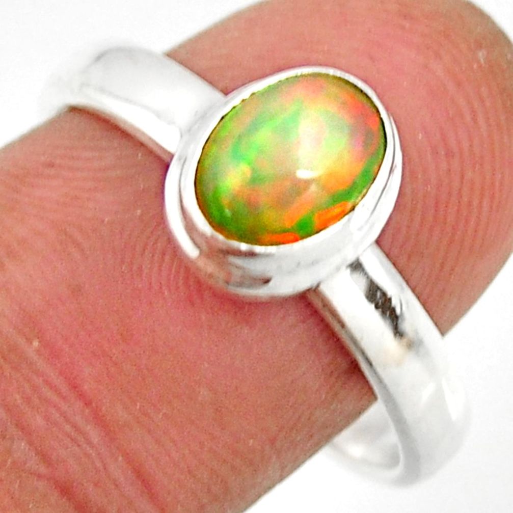 925 sterling silver 2.01cts natural ethiopian opal solitaire ring size 9 r26300