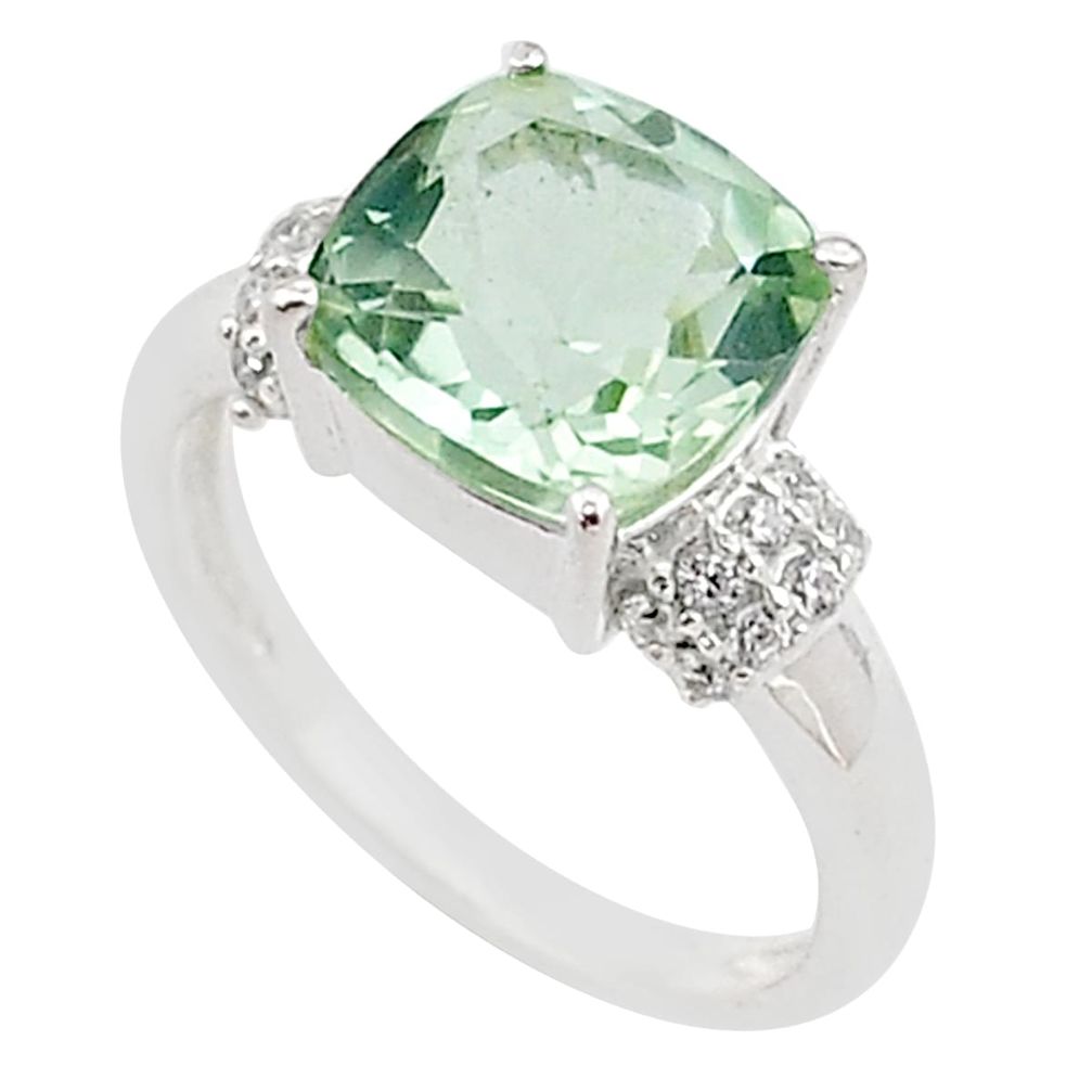 ver 6.38cts natural green amethyst topaz ring size 8 t66815