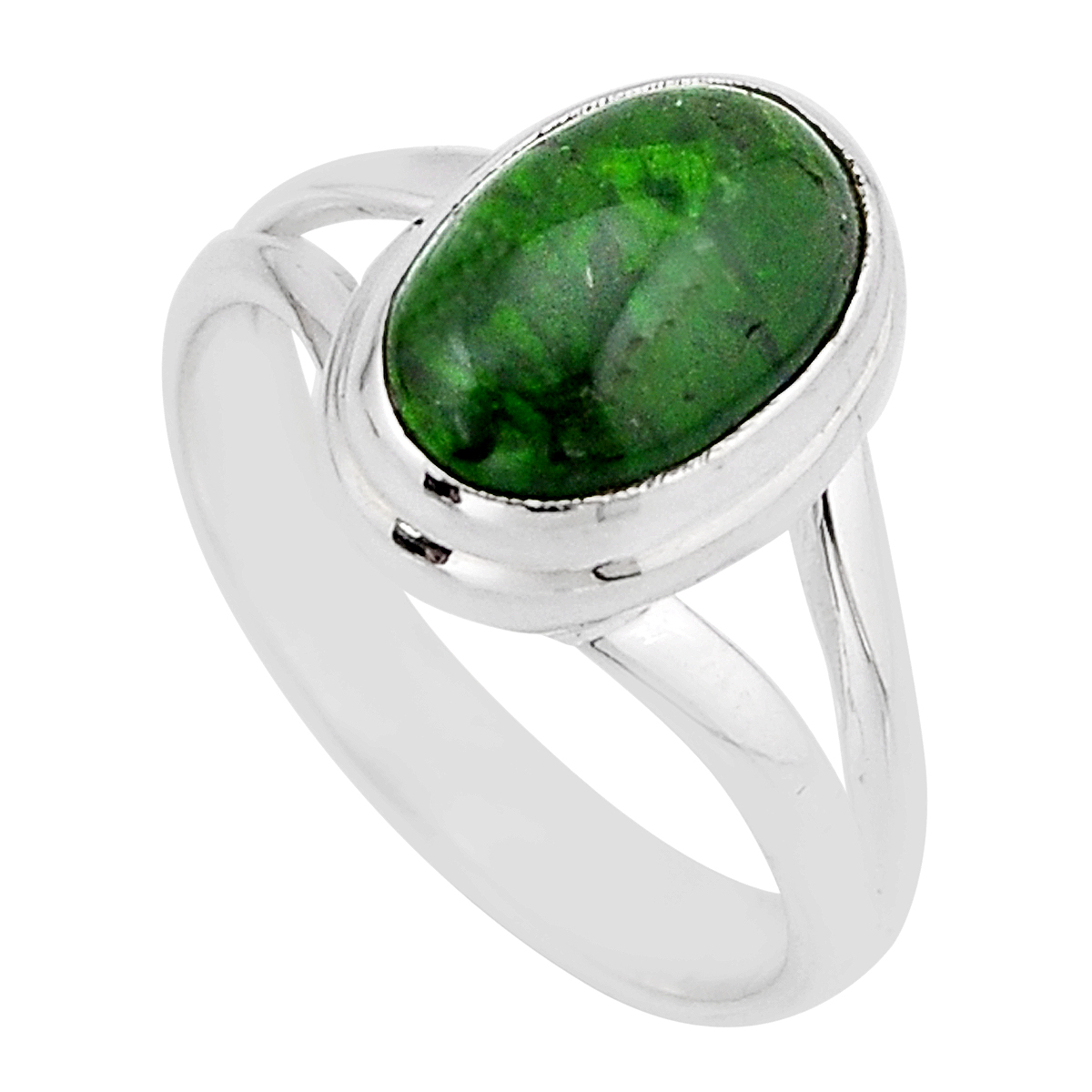 925 Sterling Silver Natural Green Chrome Diopside Ring Size 8 Y62903 |  Gemexi