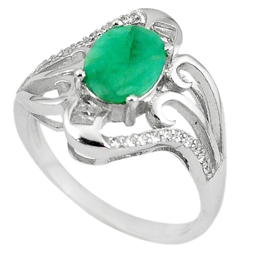 925 sterling silver natural green emerald topaz ring jewelry size 9 c17740