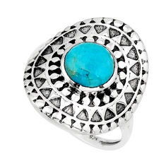925 sterling silver 3.13cts natural green kingman turquoise ring size 9 y81311