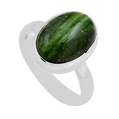925 sterling silver 6.45cts natural green swiss imperial opal ring size 8 n26020