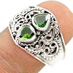 925 sterling silver 2.04cts natural green tourmaline ring jewelry size 8 t77012