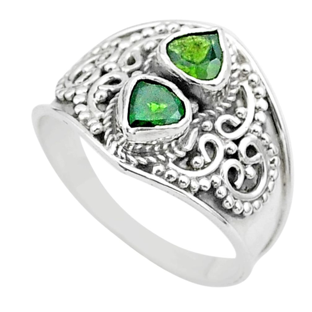 925 sterling silver 1.74cts natural green tourmaline ring jewelry size 9 t44864
