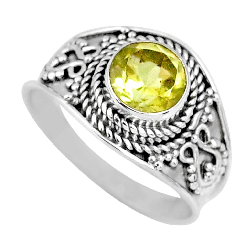 925 sterling silver 2.60cts natural lemon topaz solitaire ring size 8.5 r57999