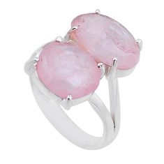 925 sterling silver 8.15cts natural pink morganite ring jewelry size 6.5 n52786