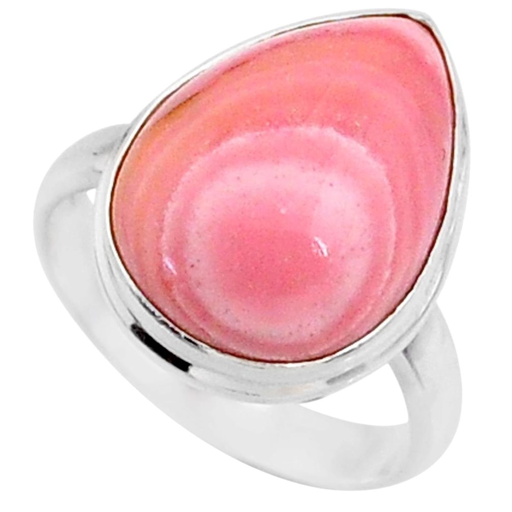925 sterling silver 12.55cts natural pink opal pear solitaire ring size 8 r66186