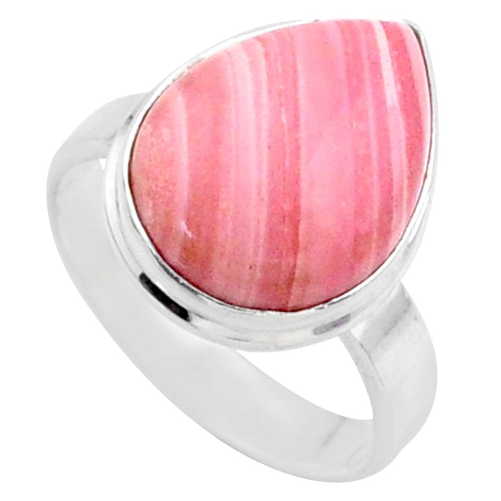 925 sterling silver 9.53cts natural pink opal pear solitaire ring size 8 r66190