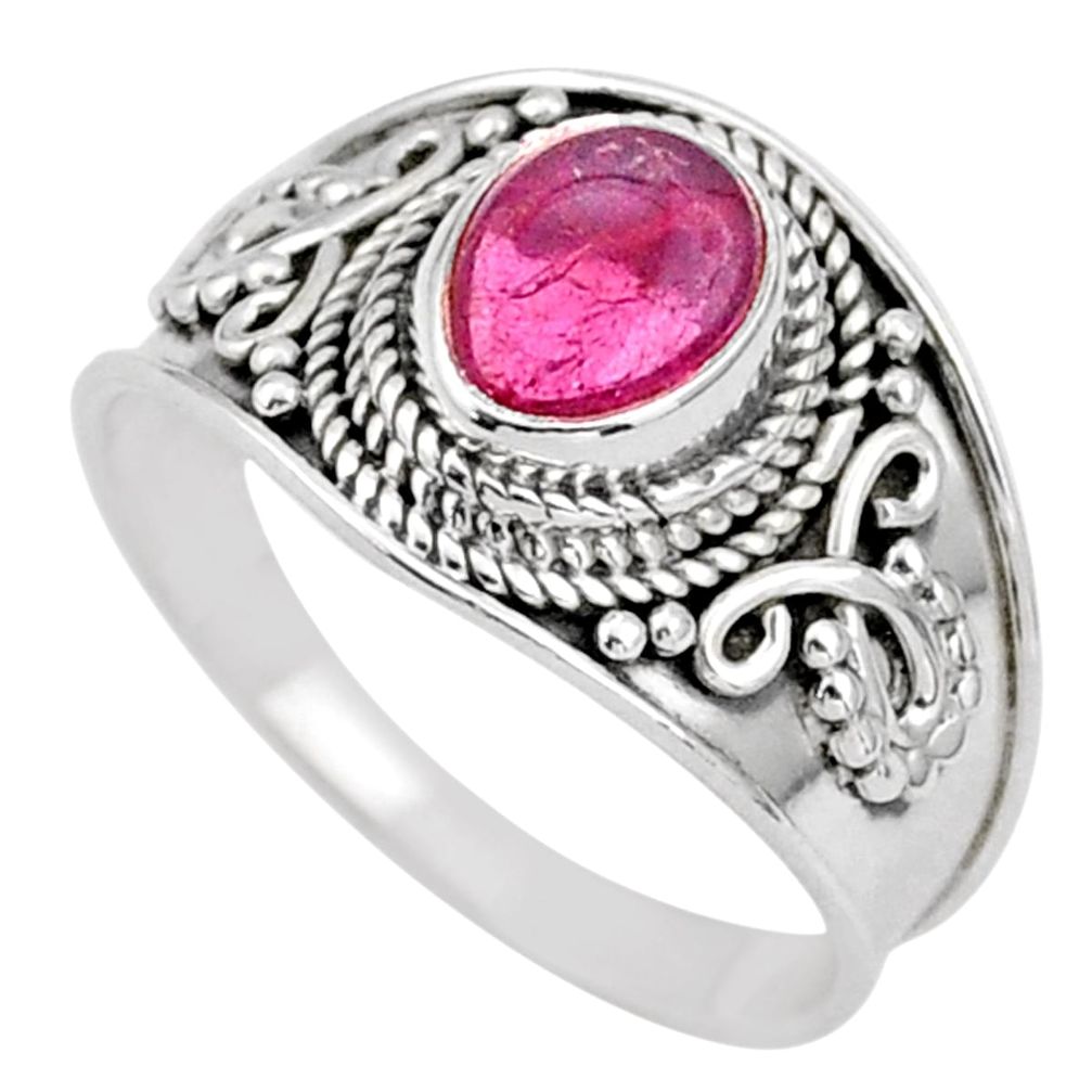 925 sterling silver 2.13cts natural pink tourmaline ring jewelry size 8 t90287