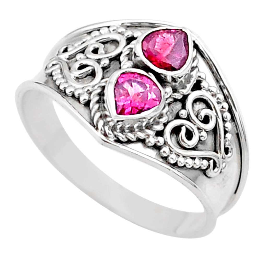 925 sterling silver 1.74cts natural pink tourmaline ring jewelry size 9 t44877