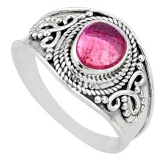925 sterling silver 2.40cts natural pink tourmaline ring jewelry size 9 t90294