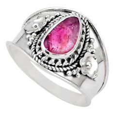 925 sterling silver 2.53cts natural pink tourmaline ring jewelry size 9 t90300