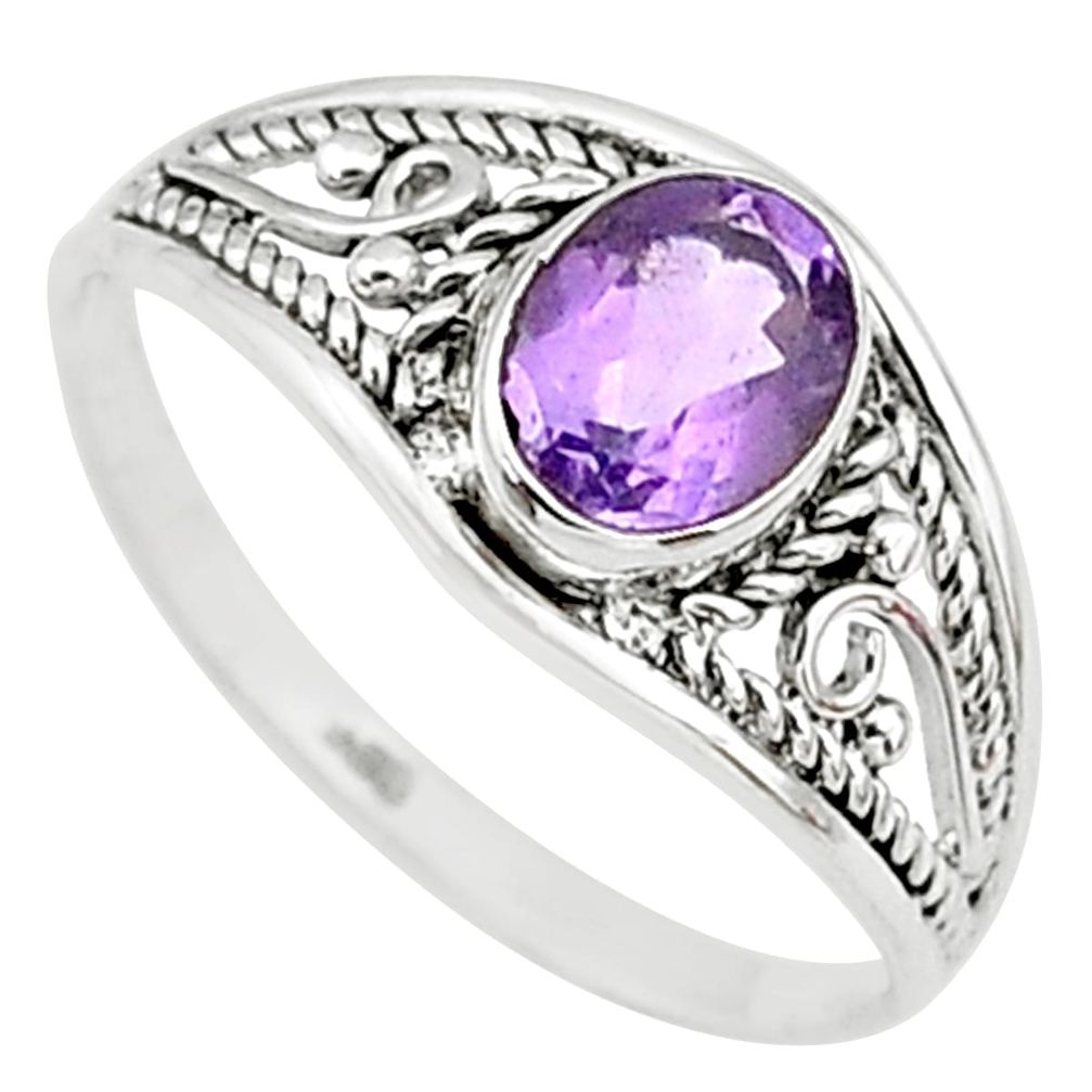 925 silver 1.42cts natural purple amethyst graduation handmade ring size 7 t9275