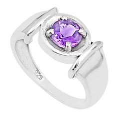 Clearance Sale- 925 sterling silver 1.07cts natural purple amethyst mens ring size 7.5 u24399