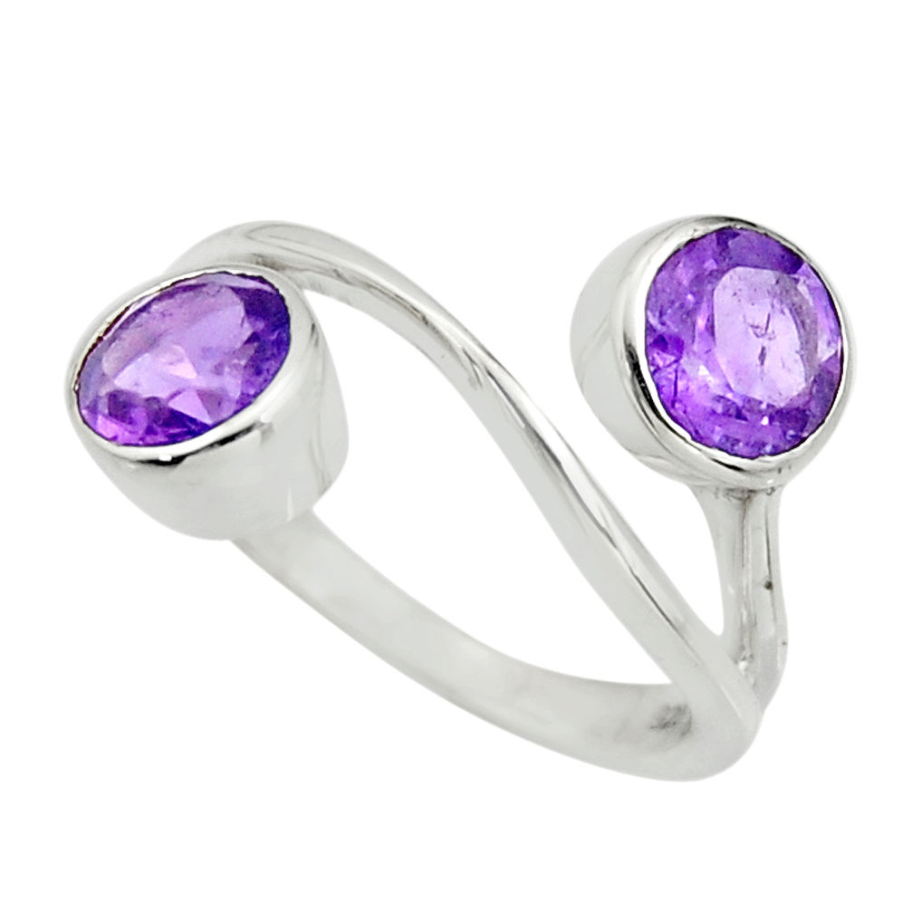 925 sterling silver 2.73cts natural purple amethyst ring jewelry size 6 r25424