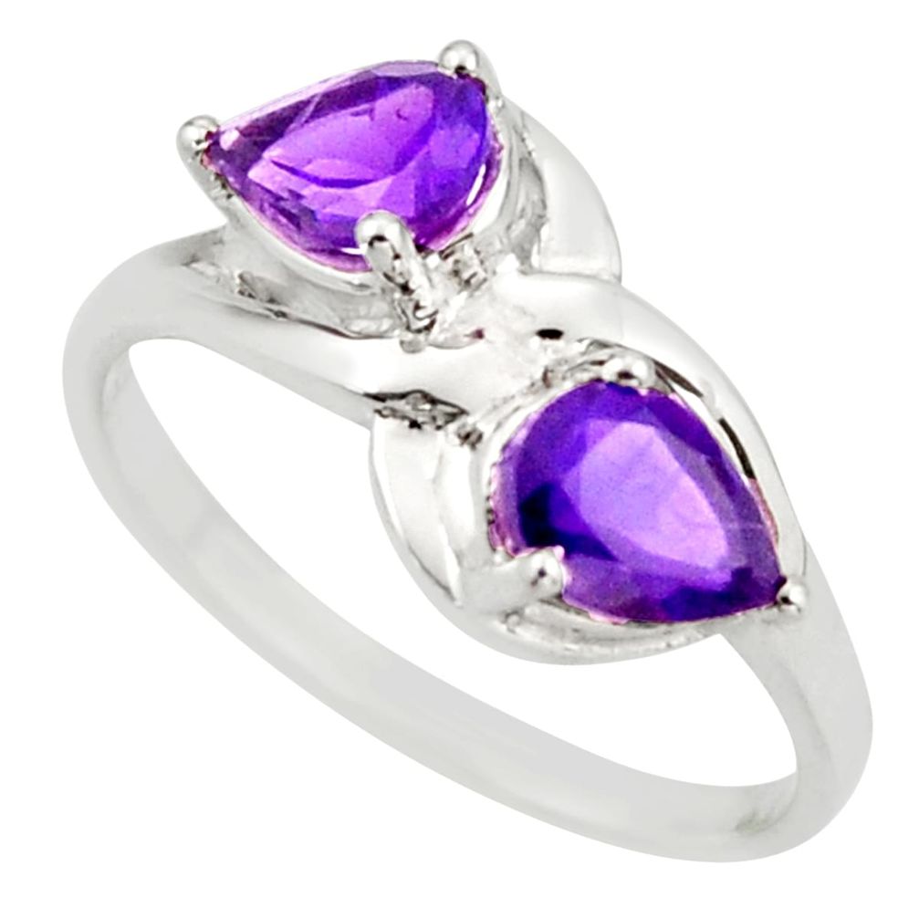925 sterling silver 3.47cts natural purple amethyst ring jewelry size 8 d46392