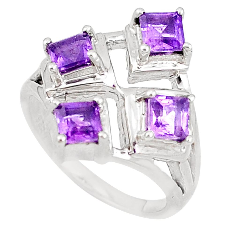 925 sterling silver 3.13cts natural purple amethyst ring jewelry size 9 p18560