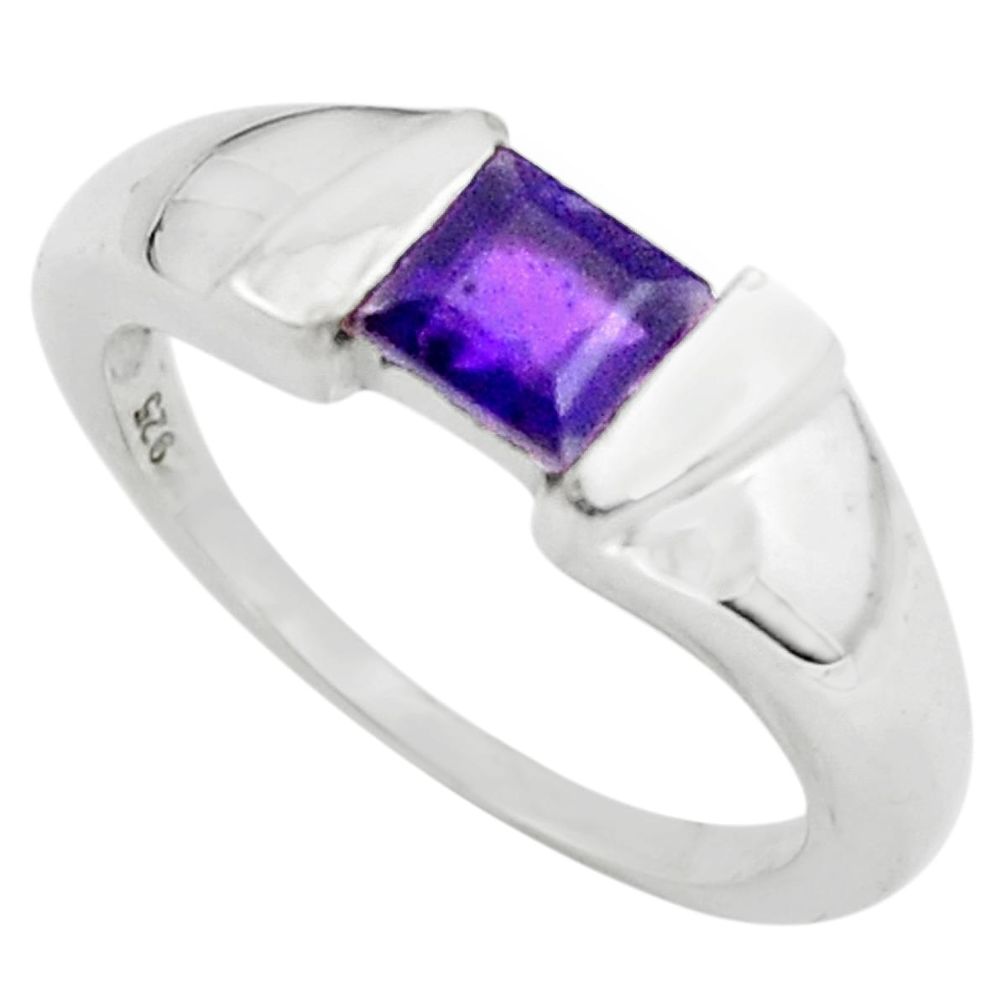 ver 1.17cts natural purple amethyst solitaire ring size 7 p73020