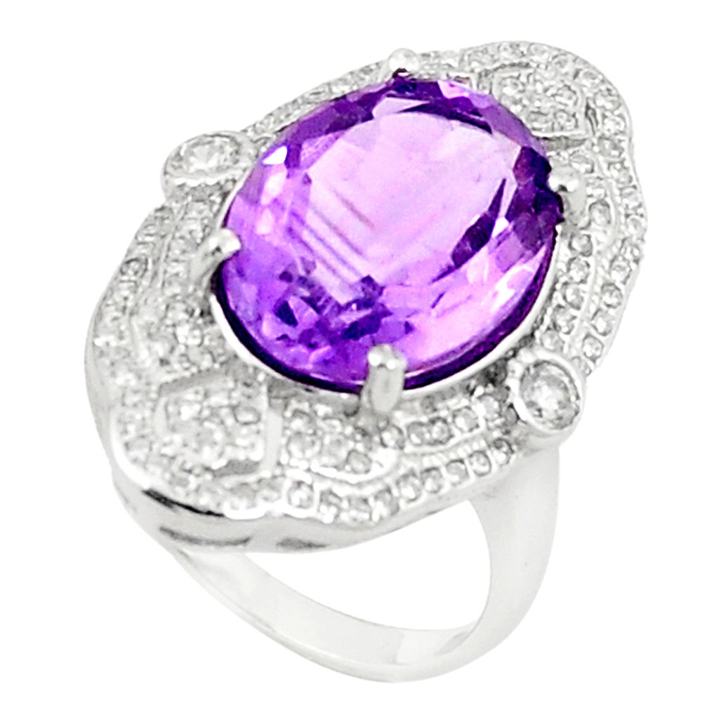 925 sterling silver natural purple amethyst topaz ring jewelry size 6.5 c17940