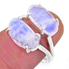 925 sterling silver 7.24cts natural rainbow moonstone ring jewelry size 7 n52800