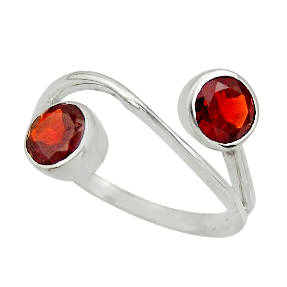 925 sterling silver 2.79cts natural red garnet ring jewelry size 7.5 r25434