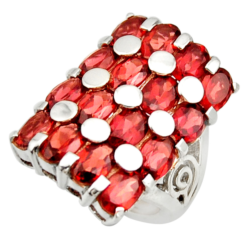 925 sterling silver 13.32cts natural red garnet ring jewelry size 6.5 r25724