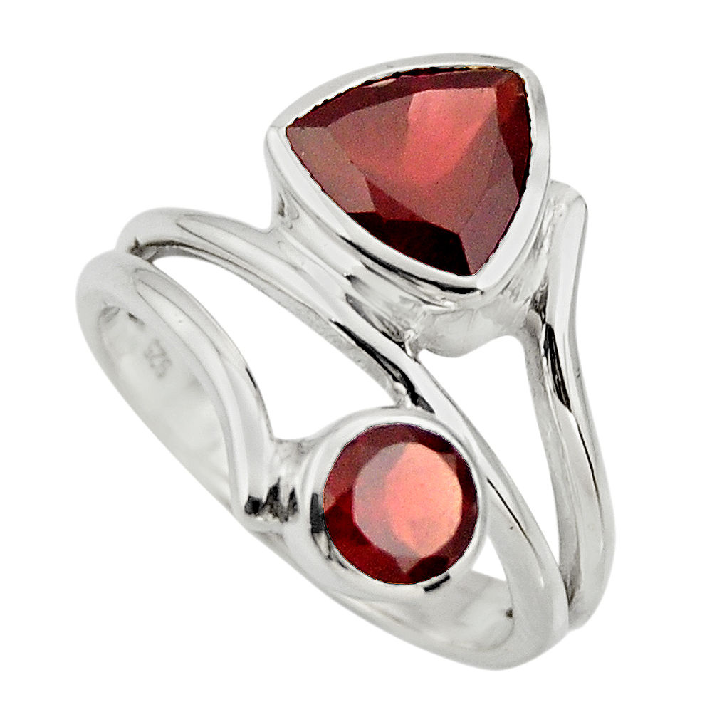 925 sterling silver 6.79cts natural red garnet ring jewelry size 8.5 r25780
