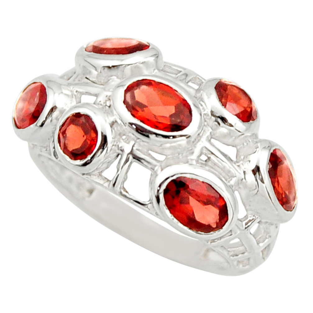 925 sterling silver 5.60cts natural red garnet ring jewelry size 7 r25710