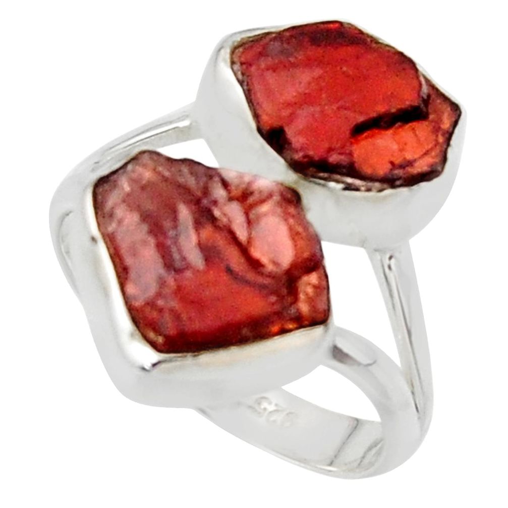 925 sterling silver 12.06cts natural red garnet rough ring jewelry size 8 r49052