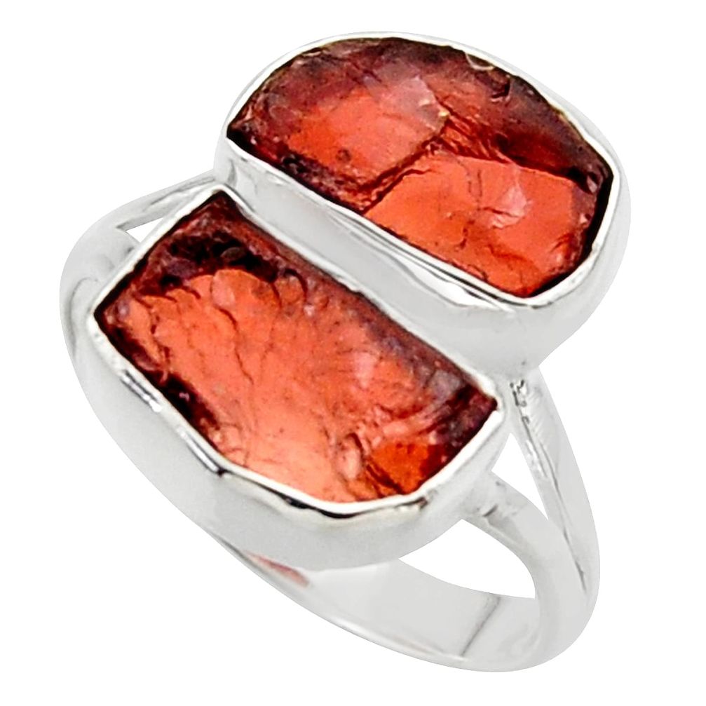 925 sterling silver 11.07cts natural red garnet rough ring jewelry size 9 r49056