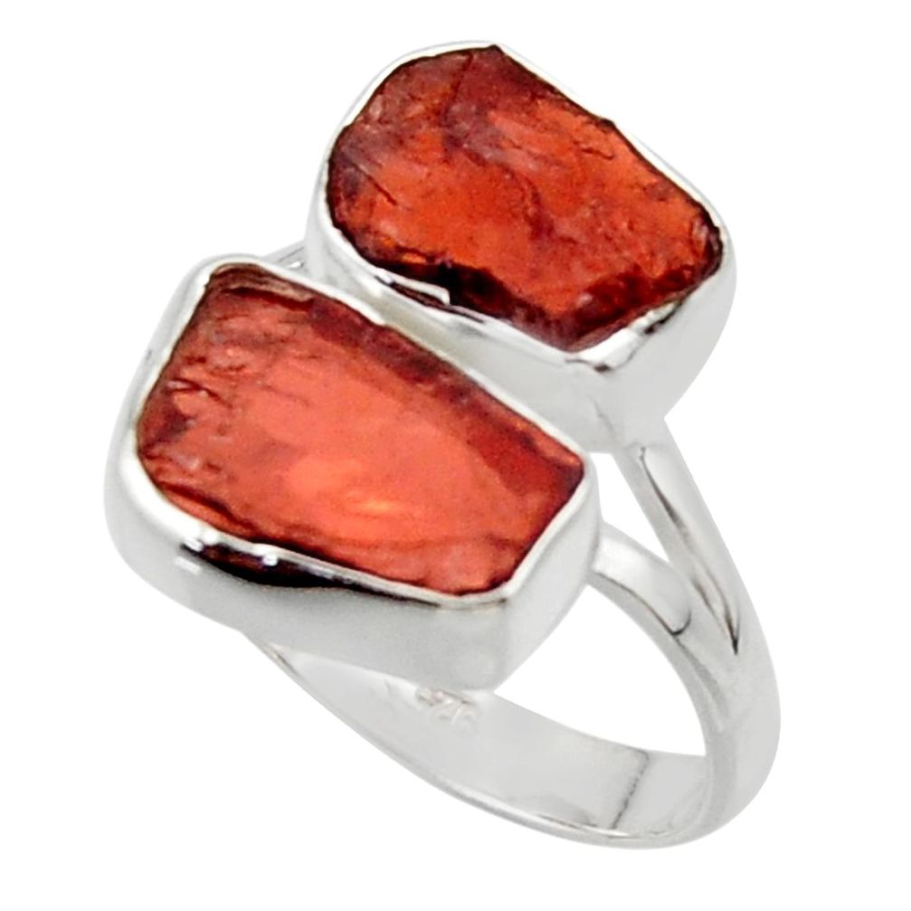 925 sterling silver 12.06cts natural red garnet rough ring jewelry size 9 r49060