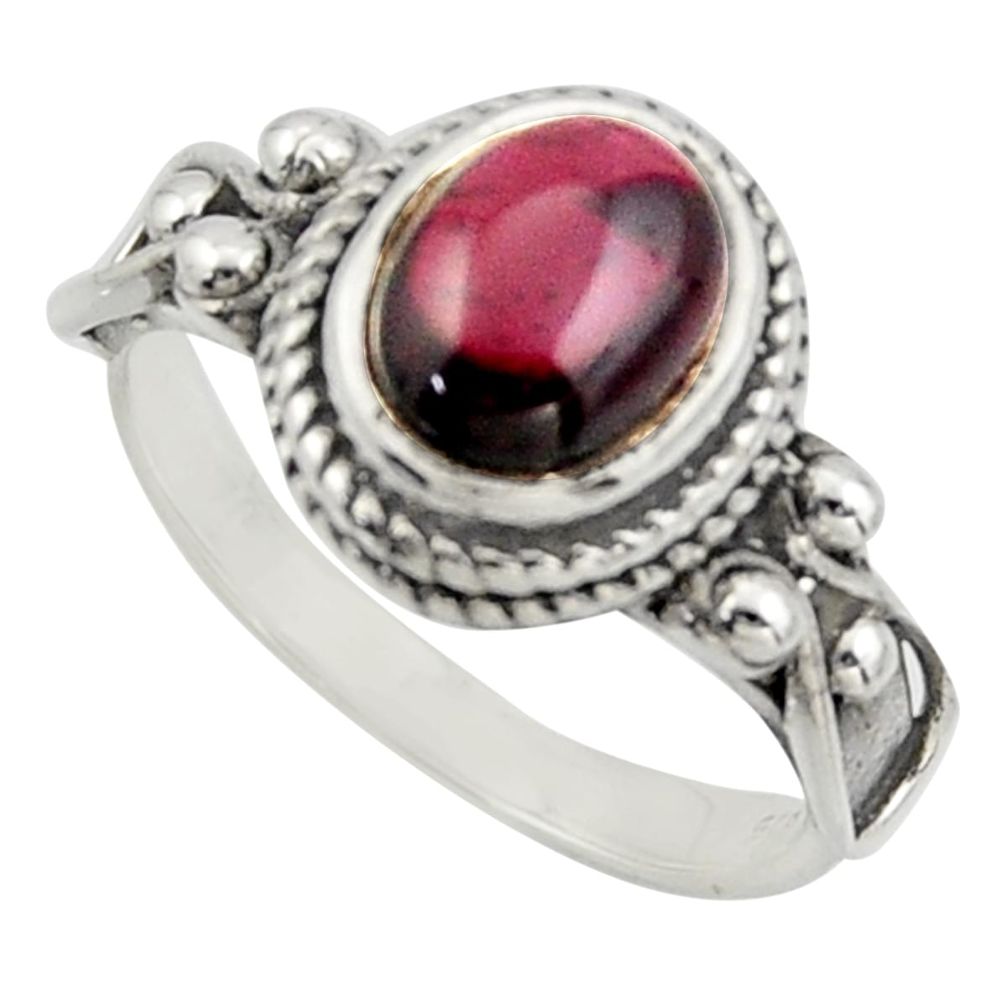 925 sterling silver 3.24cts natural red garnet solitaire ring size 7.5 r40948